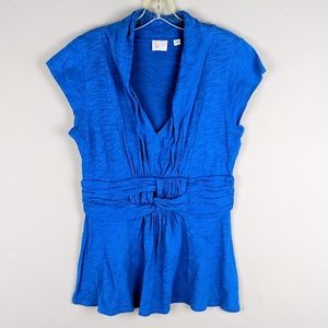 Anthropologie | Blue Belted Blouse - H11